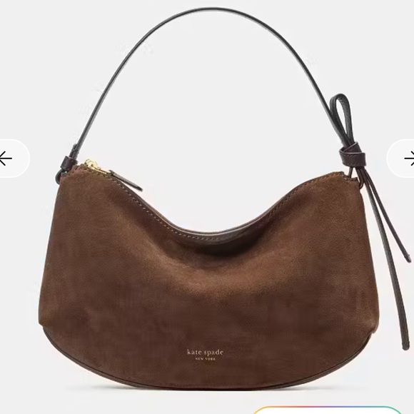 kate spade Handbags - Kate Spade Loop Suede Chocolate Brown Hobo Bag EUC